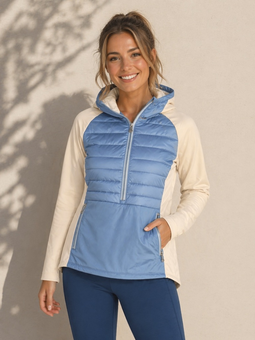 Peter Millar Sky Blue and White Quilted Jacket
